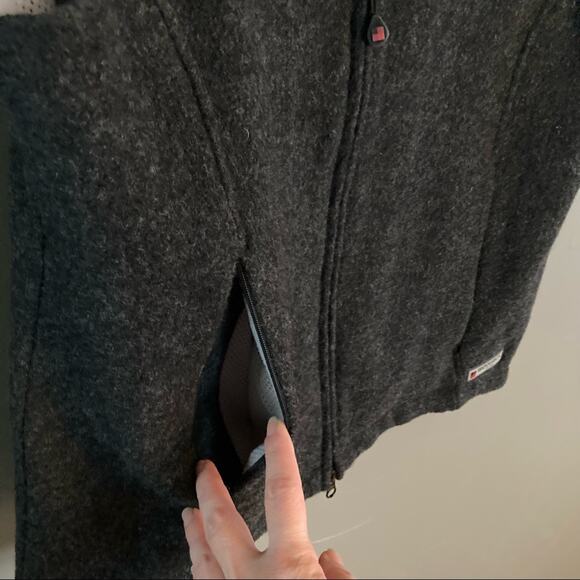 Woolrich Vest Medium 100% Wool Grey Zip Outdoor  GORPcore Granola - Picture 7 of 9